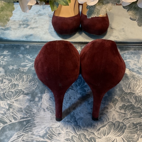 LK Bennett Burgundy Suede Heels